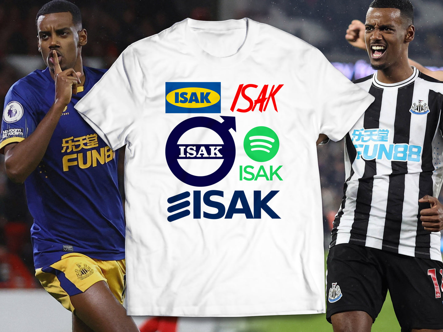 Newcastle United "We Throw In Extra Logos Just To Mess With You" Alexander Isak T-Shirt