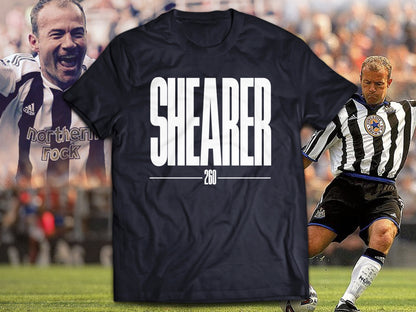 Newcastle United "The Goat" Alan Shearer Black T-Shirt