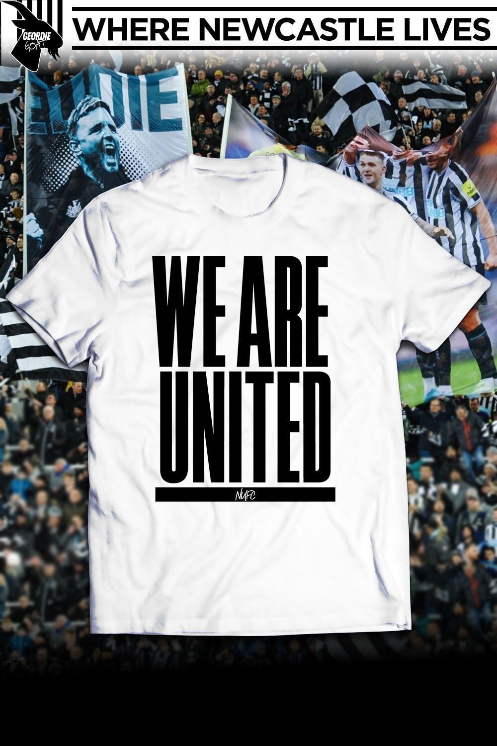 Newcastle United "We Are United" Kids White T-Shirt